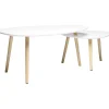Table basse 2 plateaux gigogne blanc naturel