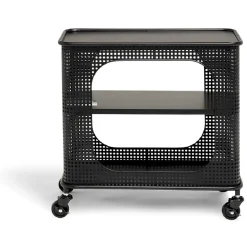 Table basse à roulettes Mahel 50x30x49cm métal noir