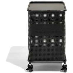 Table basse à roulettes Mahel 50x30x49cm métal noir