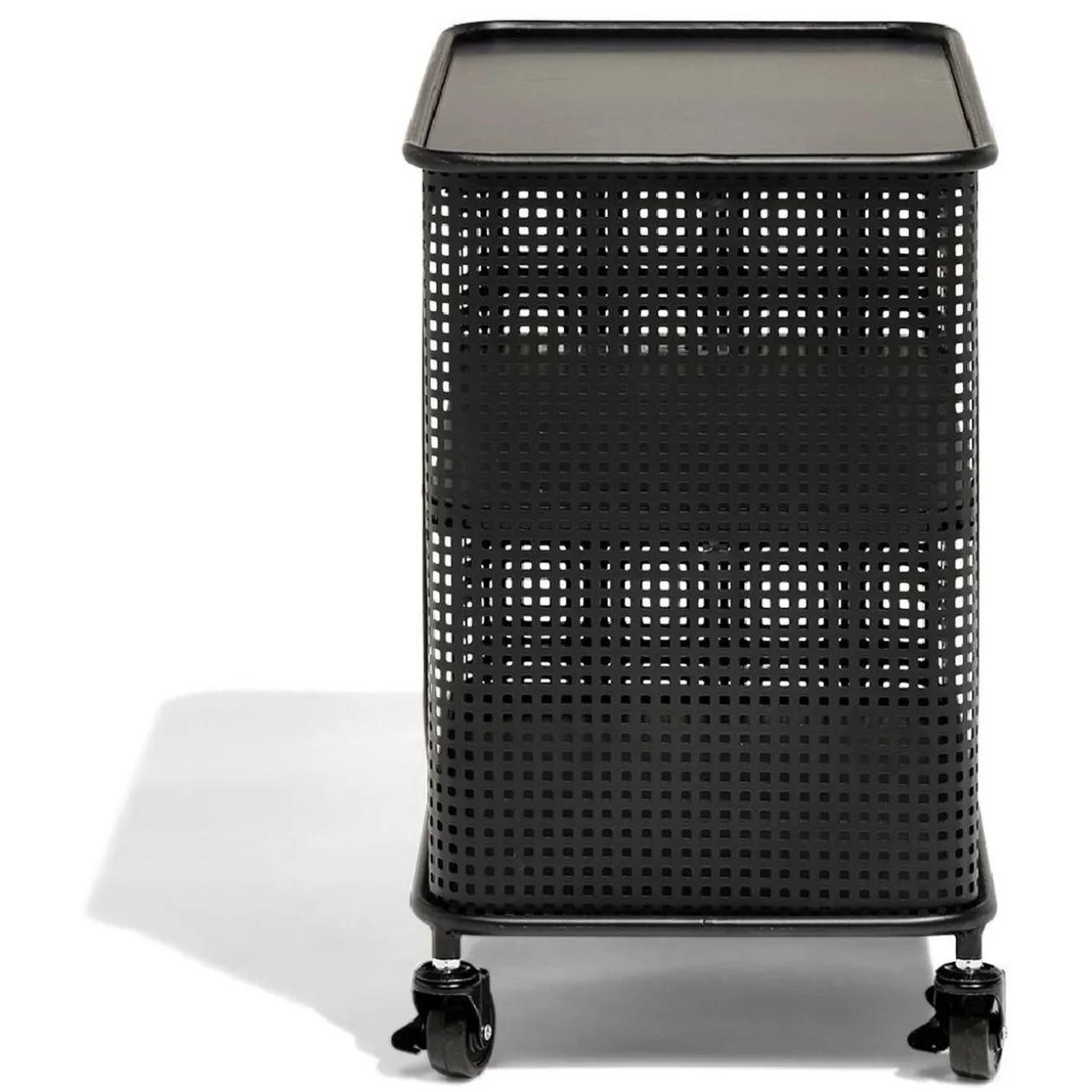 Table basse à roulettes Mahel 50x30x49cm métal noir