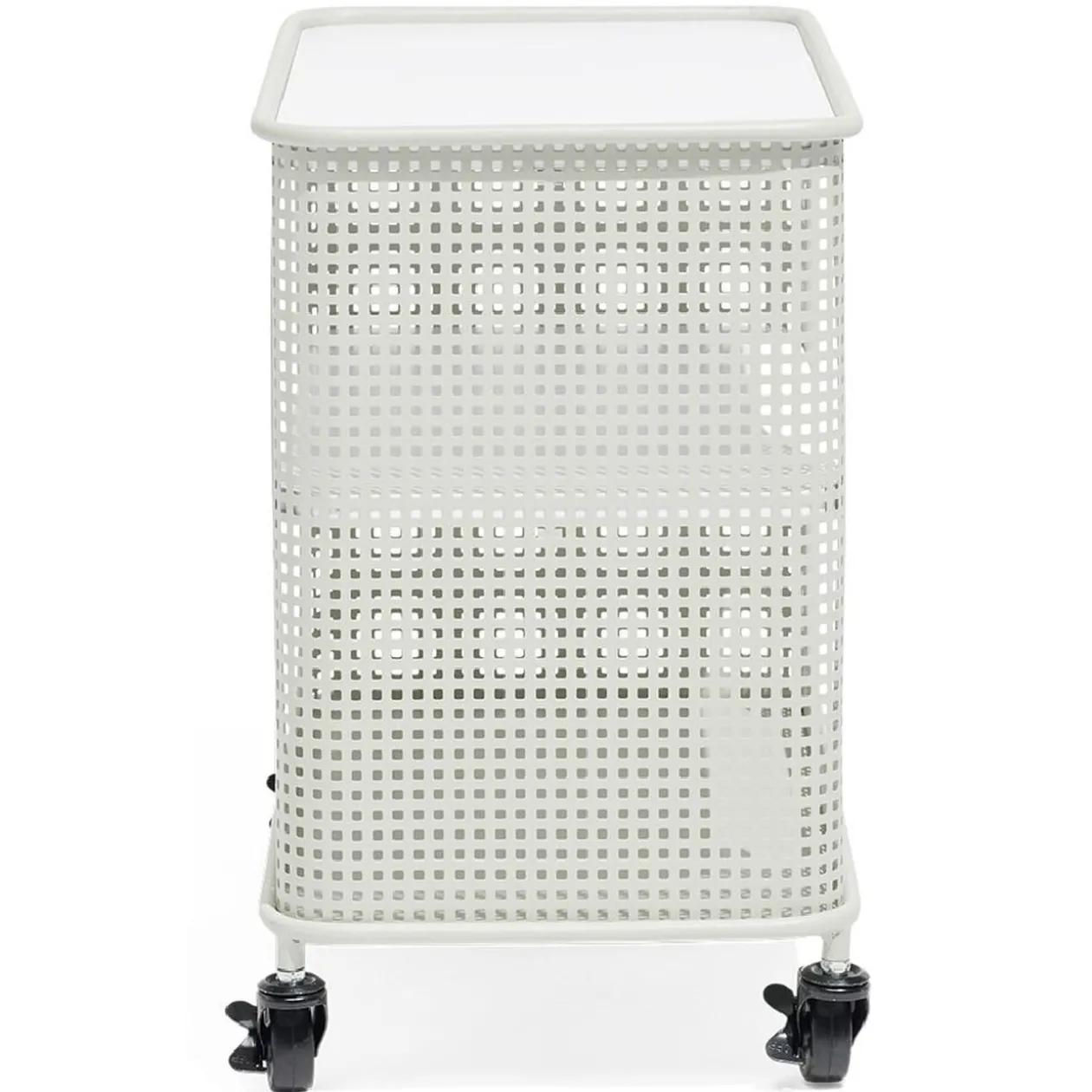 Table basse à roulettes Mahel 50x30x49cm métal vert pâle