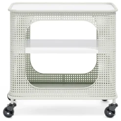 Table basse à roulettes Mahel 50x30x49cm métal vert pâle