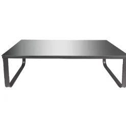 Table basse Axel noir plateau verre trempé