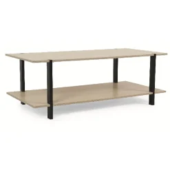 Table basse Damian en bois naturel et noir