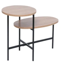 Table basse double Brooklyn métal et bois 90x48xH45cm