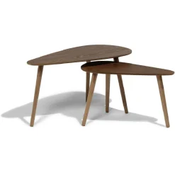 Table basse gigogne Néréa x2 bois marron