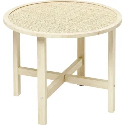 Table basse Kanna cannage de rotin Ø60xH45 cm