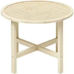 Table basse Kanna cannage de rotin Ø60xH45 cm