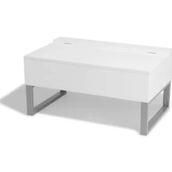 Table basse Luminosa blanche avec coffre intégré