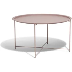 Table basse Maddy en métal rose poudré