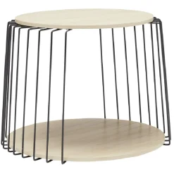 Table basse métal filaire plateau bois