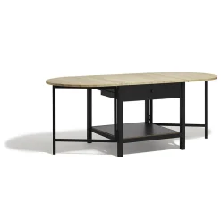 Table basse rabattable noire Bristol 1 tiroir