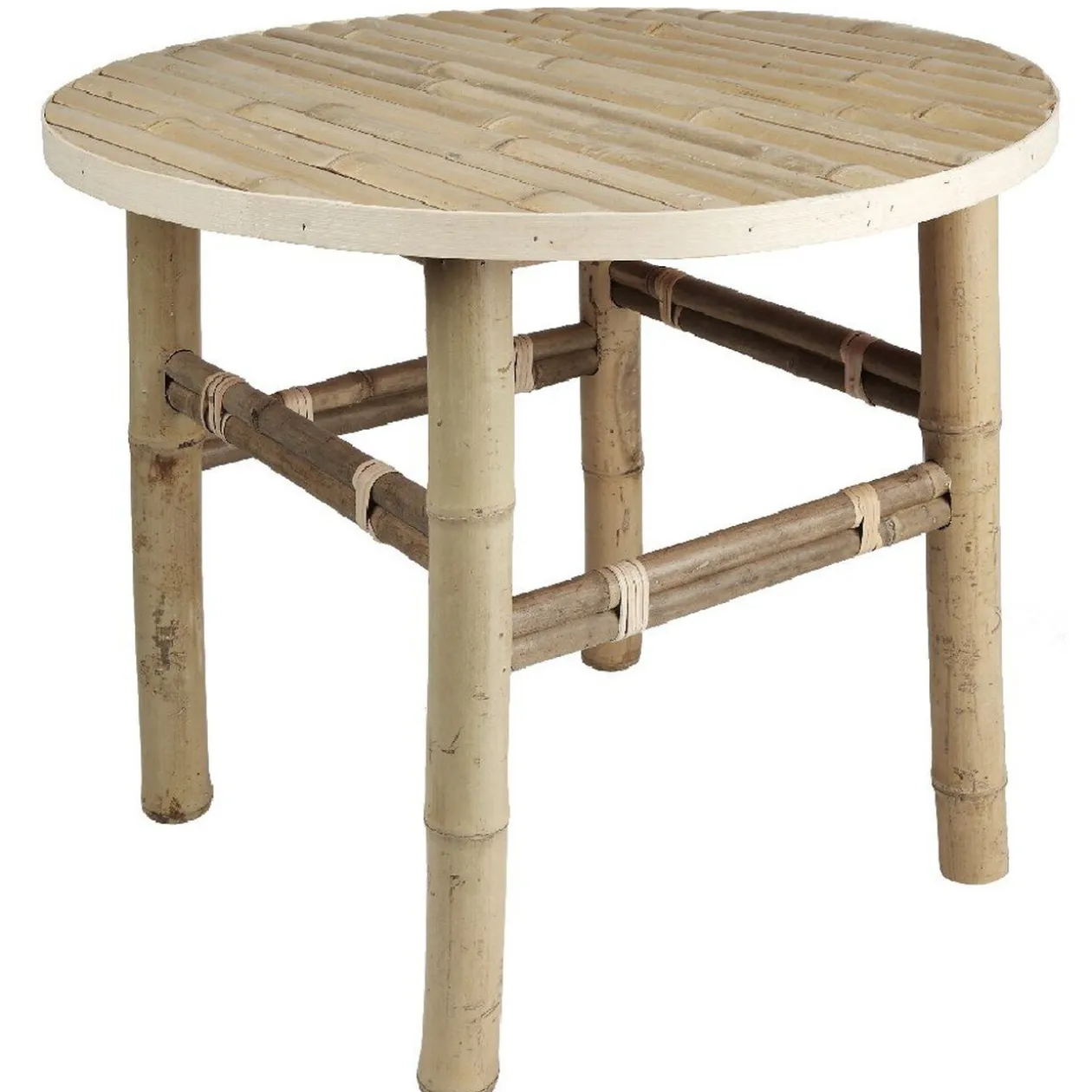 Table basse ronde en bambou naturel