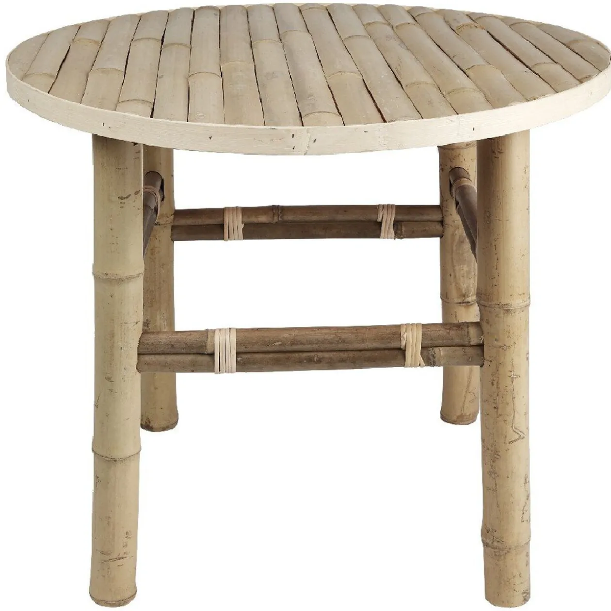 Table basse ronde en bambou naturel