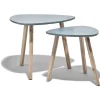 Table basse scandinave gigogne bleu naturel Emma x2