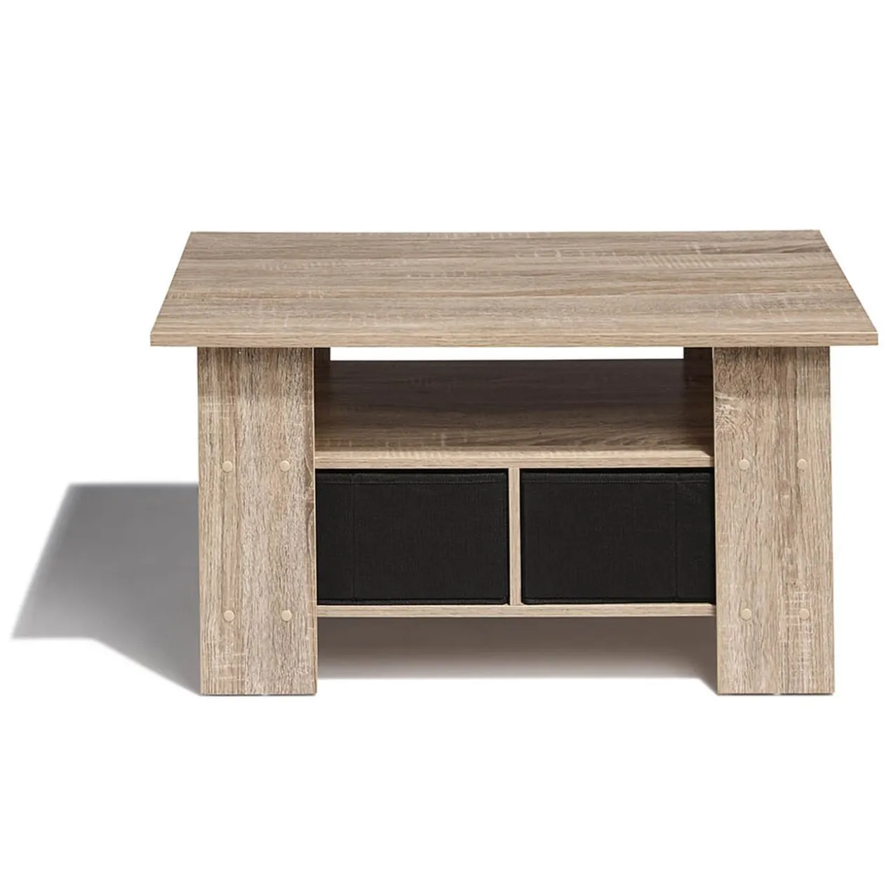 Table basse Utah naturelle 2 tiroirs 1 étagère