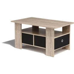 Table basse Utah naturelle 2 tiroirs 1 étagère