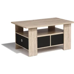 Table basse Utah naturelle 2 tiroirs 1 étagère