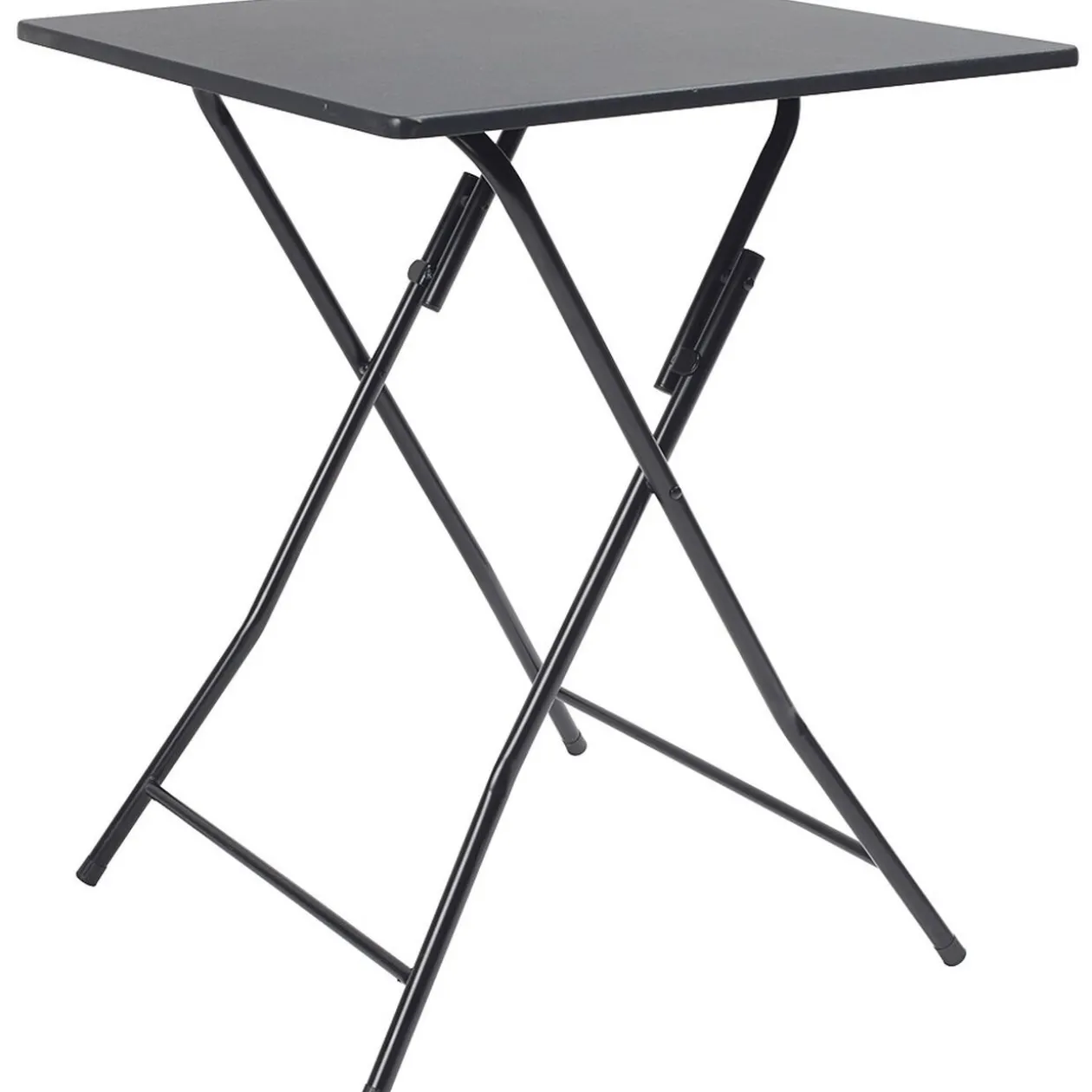 Table carrée pliante pieds métal noir