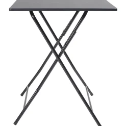 Table carrée pliante pieds métal noir