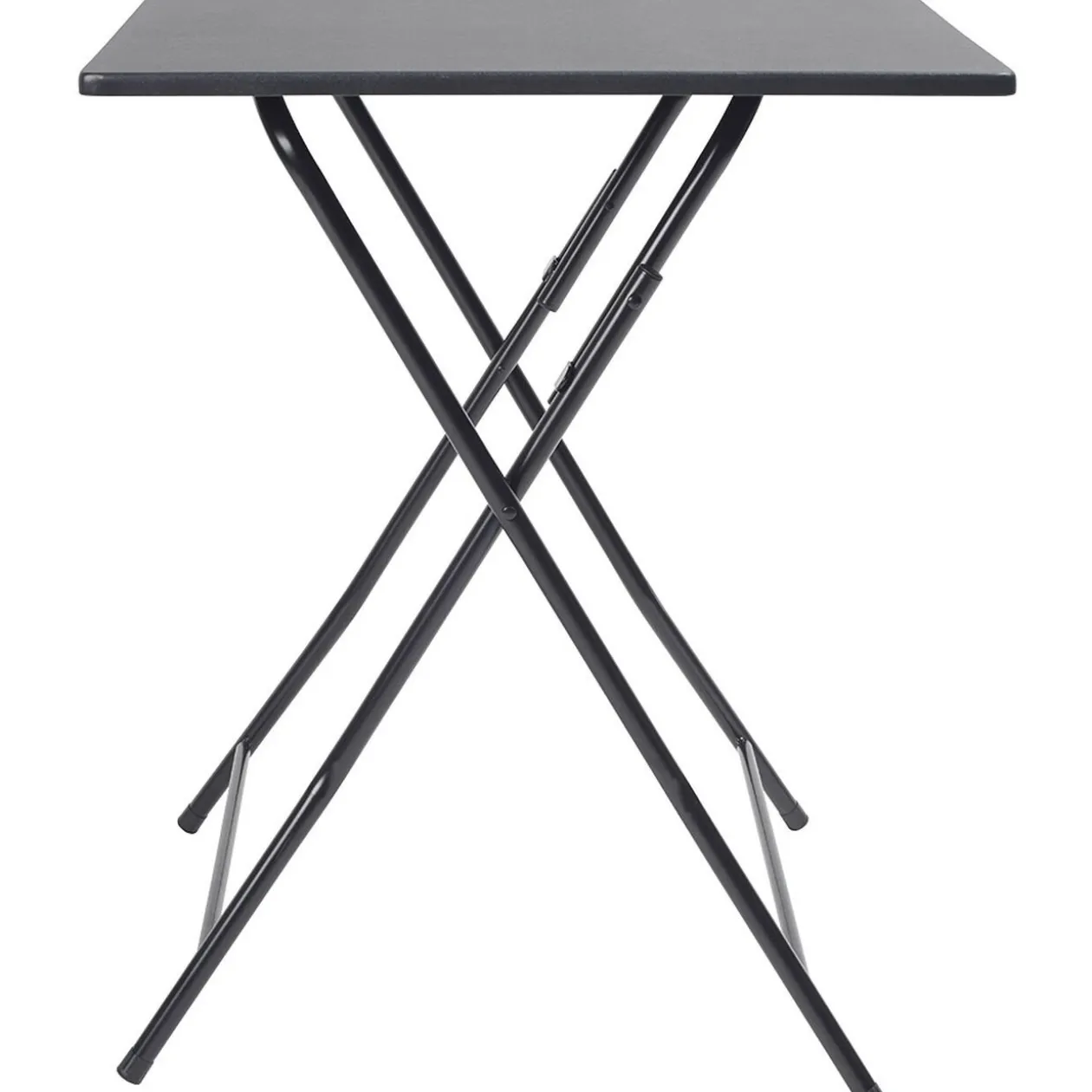 Table carrée pliante pieds métal noir