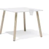 Table Écolier MDF pin et métal blanc - L55xP55xH45 cm