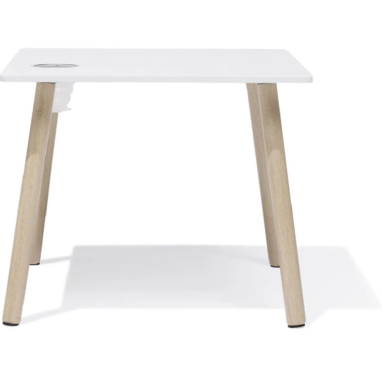 Table Écolier MDF pin et métal blanc - L55xP55xH45 cm