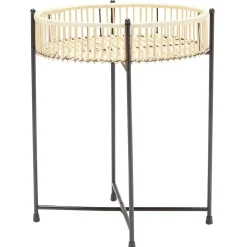 Table d'appoint en bambou pieds métal