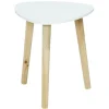 Table d'appoint pieds naturel et plateau gris ou blanc - Hugo