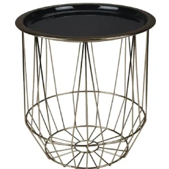 Table d'appoint plateau armature dorés petit modèle