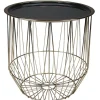 Table d'appoint plateau noir armature doré grand modèle