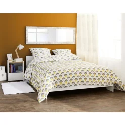 Table de chevet Arno en bois 1 tiroir 1 niche naturel et blanc