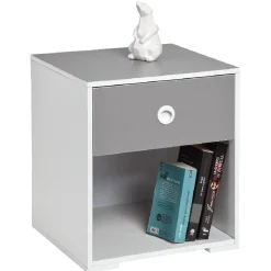 Table de chevet Ashley grise et blanche