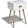 Table de chevet Bergen blanche 1 tiroir
