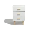 Table de chevet Bergen blanche 3 tiroirs