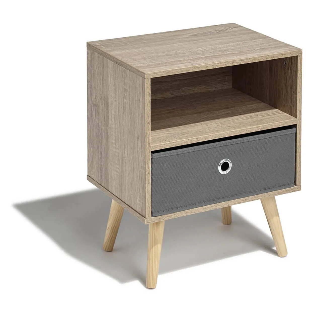 Table de chevet Bilbao naturelle 1 tiroir et 1 niche