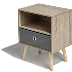 Table de chevet Bilbao naturelle 1 tiroir et 1 niche