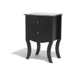 Table de chevet Birmingham noire 2 tiroirs