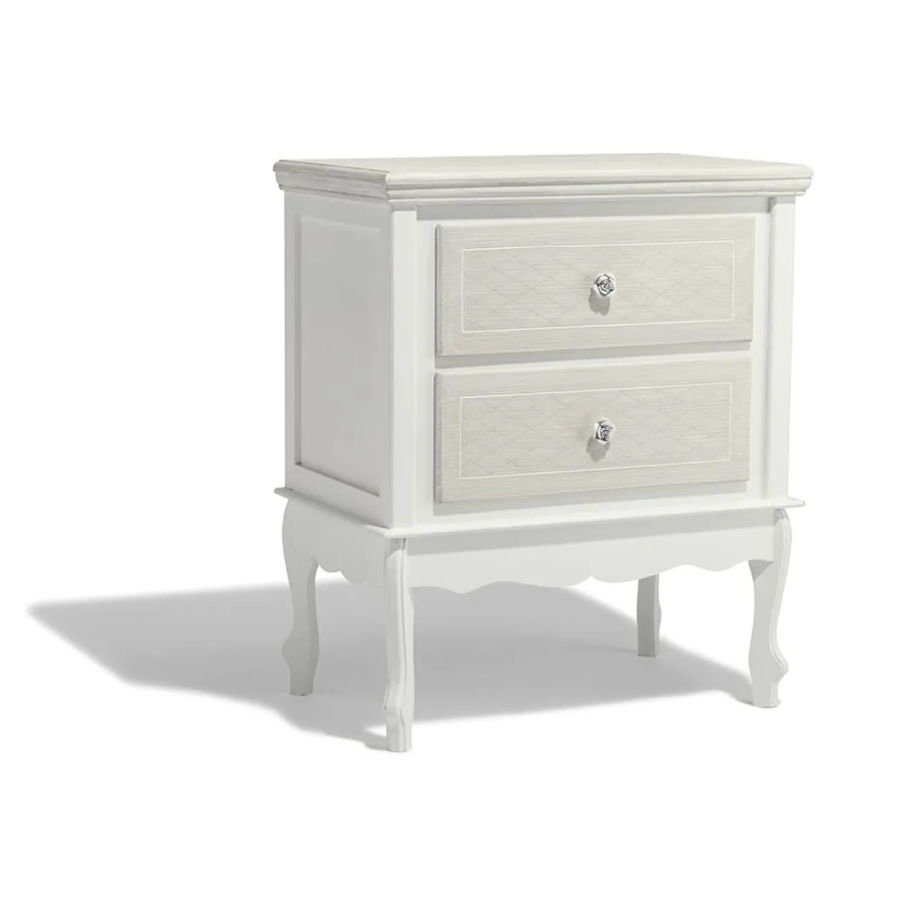 Table de chevet Hortense blanche 2 tiroirs