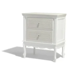 Table de chevet Hortense blanche 2 tiroirs