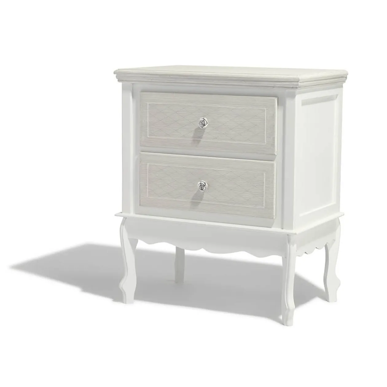 Table de chevet Hortense blanche 2 tiroirs