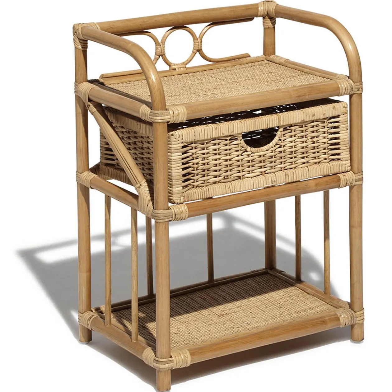 Table de chevet Inaya naturelle 1 tiroir et 1 étagère