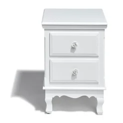 Table de chevet Iris blanc 2 tiroirs