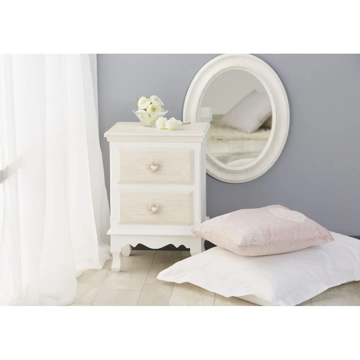 Table de chevet Jules naturel 2 tiroirs