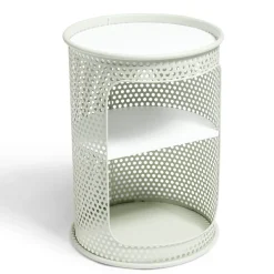 Table de chevet Mahel Ø33xH47cm bois et acier vert pistache