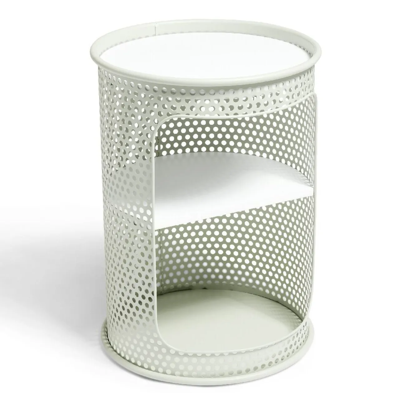 Table de chevet Mahel Ø33xH47cm bois et acier vert pistache