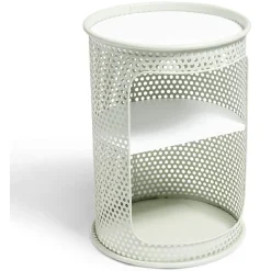 Table de chevet Mahel Ø33xH47cm bois et acier vert pistache