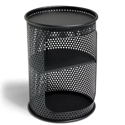 Table de chevet Mahel Ø33xH47cm bois et acier noir