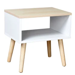 Table de chevet Stockholm blanc naturel