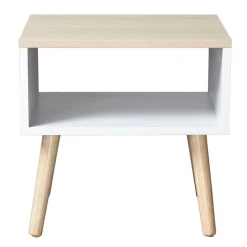 Table de chevet Stockholm blanc naturel